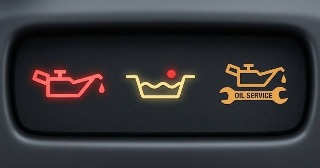 Fiat 500 oil pressure oil level and oil service warning symbols