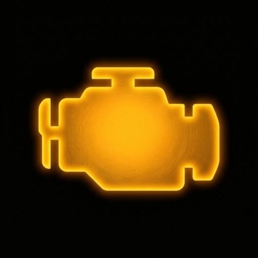 Mazda check engine light amber engine outline symbol on dashboard