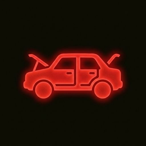 Mazda door hood or liftgate open warning light symbol on dashboard