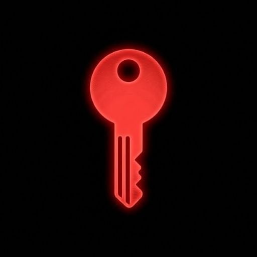 Mazda red key warning light symbol indicating keyless entry or start system fault