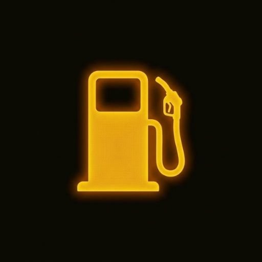 Mazda low fuel warning light amber fuel pump symbol
