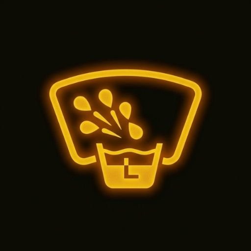 Mazda low windshield washer fluid warning light amber symbol