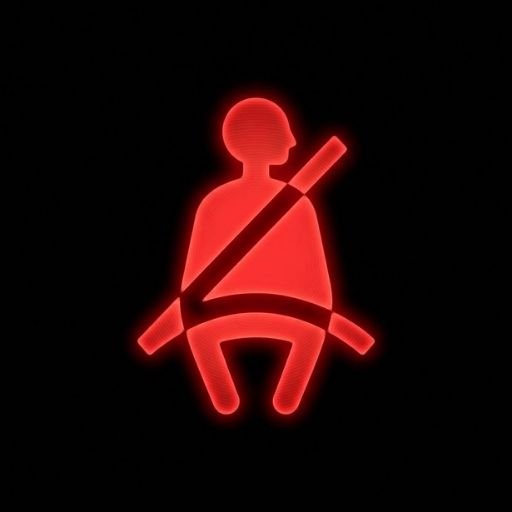 Mazda rear seat belt warning light red symbol for unfastened rear occupant belt