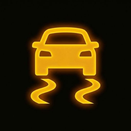Mazda TCS DSC traction and stability control warning light amber car with squiggly lines symbol