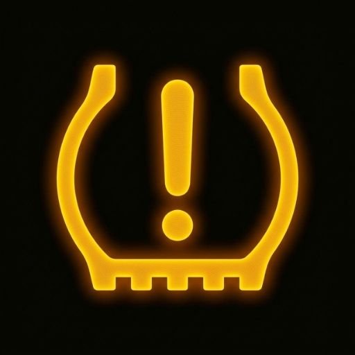 Mazda TPMS tyre pressure monitoring system warning light amber horseshoe symbol with exclamation mark