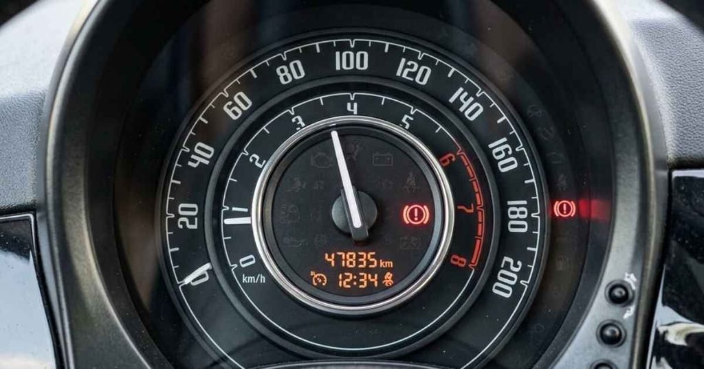 Fiat 500 red brake warning light symbol