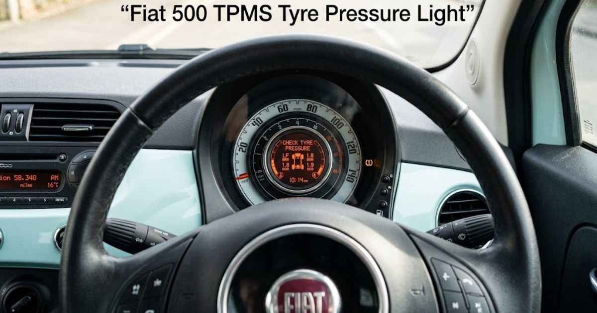 Fiat 500 TPMS tyre pressure light illuminated on dashboard