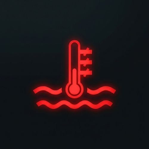 Fiat 500 2015 engine temperature warning light symbol